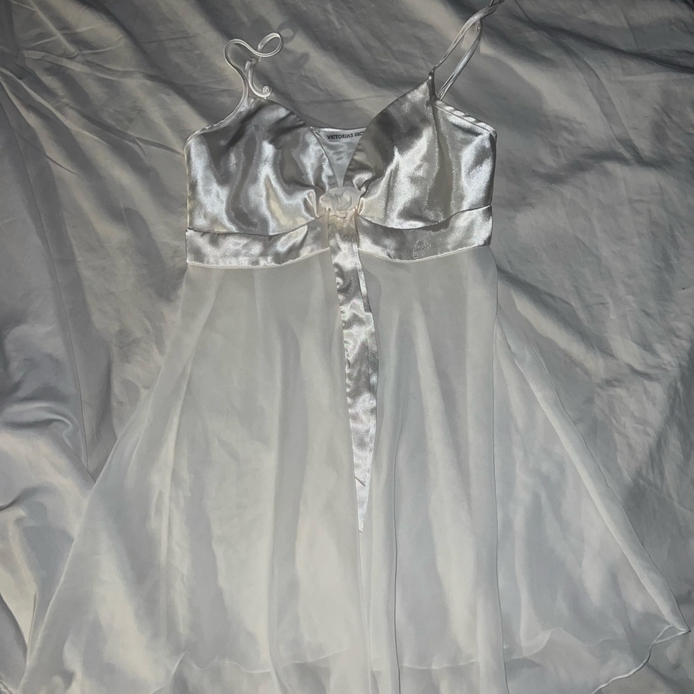 Vintage Victoria Secret White Satin Nightgown Dress